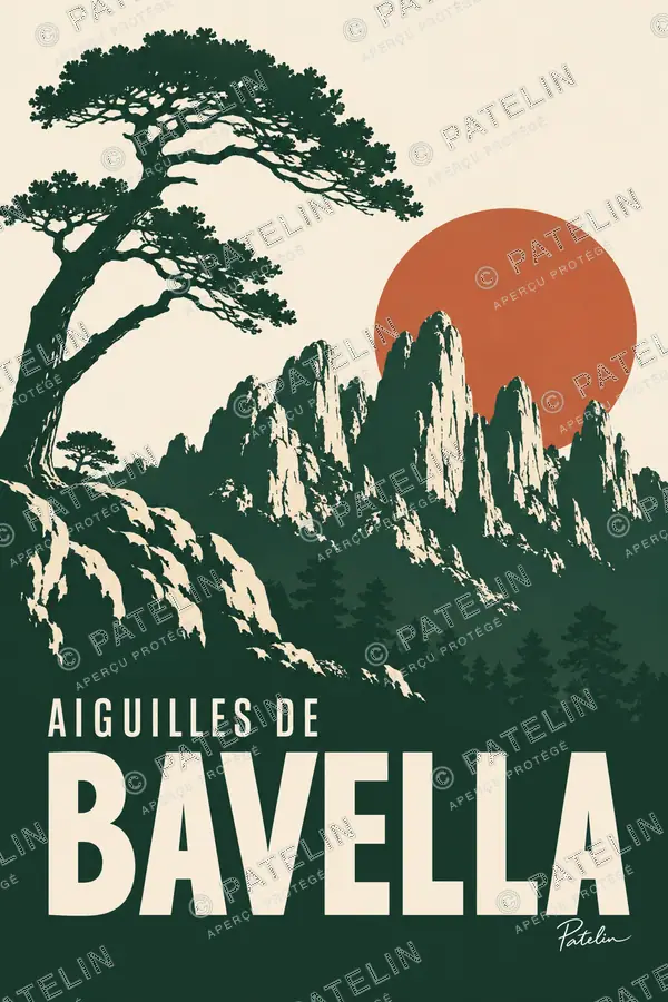 Illustration Aiguilles de Bavella — Aiguilles de Bavella, style Minimal