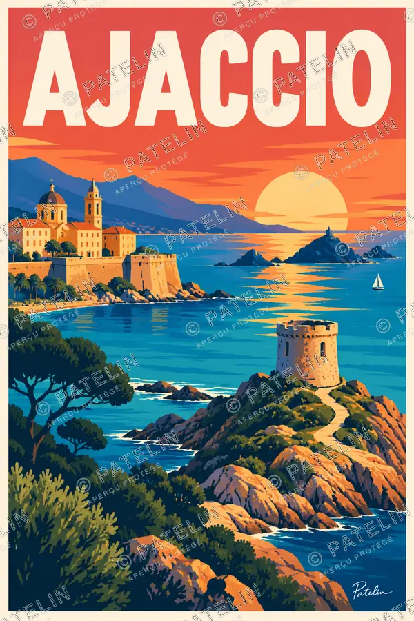 Illustration Ajaccio — Ajaccio, style Pop