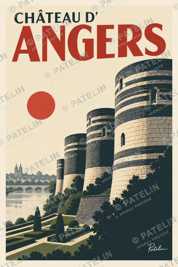 Illustration Angers — Le château d’Angers, style Minimal