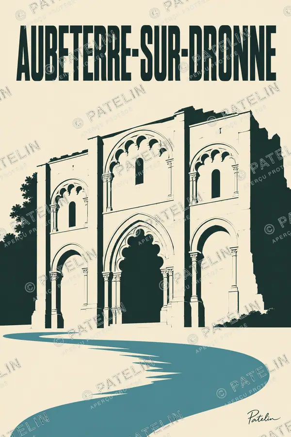 Illustration Aubeterre-sur-Dronne — Aubeterre-sur-Dronne, style Minimal