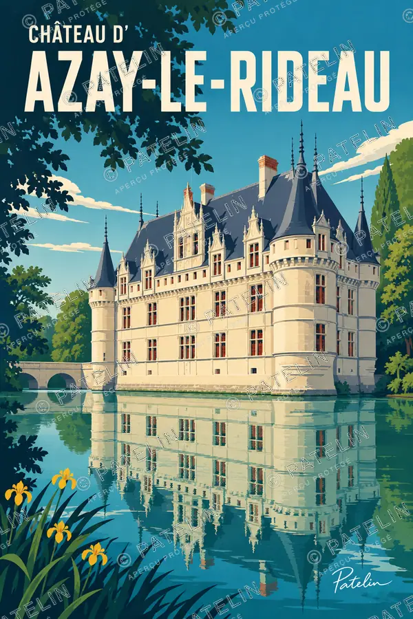 Azay-le-Rideau — Le château d’Azay-le-Rideau, illustration Pop