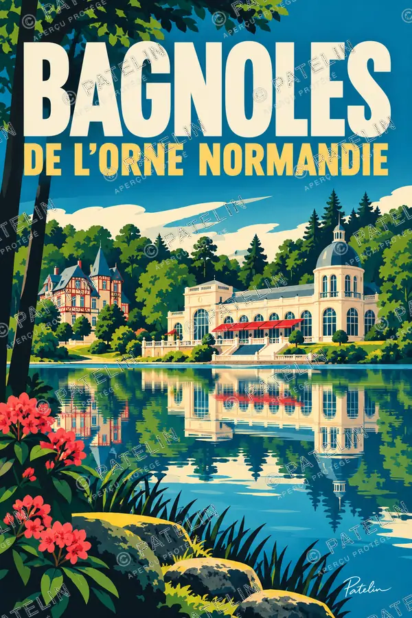 Illustration Bagnoles de l'Orne Normandie — Bagnoles de l'Orne Normandie, style Pop