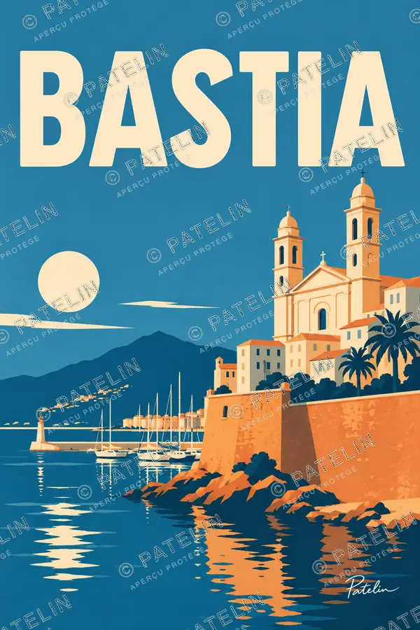 Illustration Bastia — Bastia, style Minimal