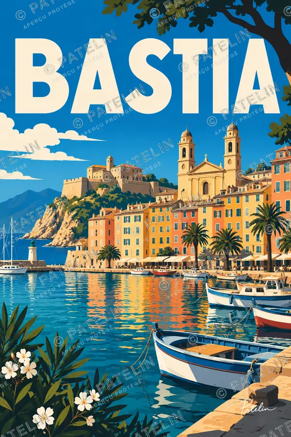 Illustration Bastia — Bastia, style Pop