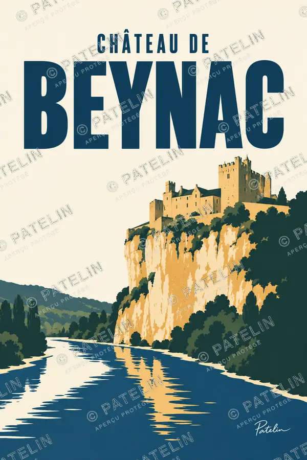 Illustration Beynac-et-Cazenac — Le château de Beynac, style Minimal