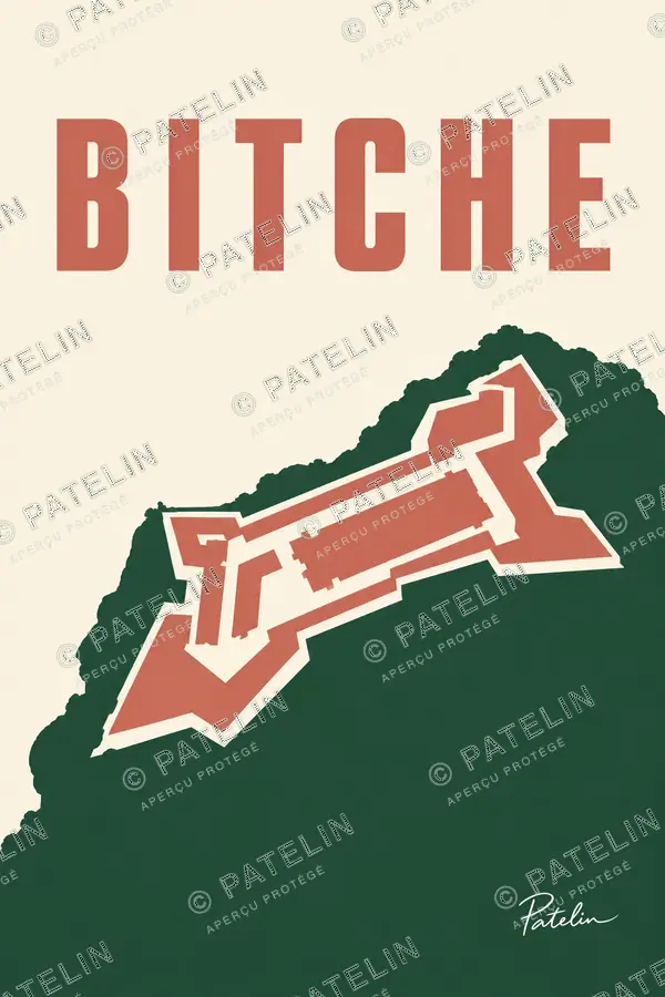Illustration Bitche — Le plan de la citadelle, style Minimal