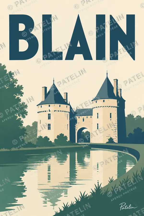 Illustration Blain — Les tours et leurs reflets, style Minimal