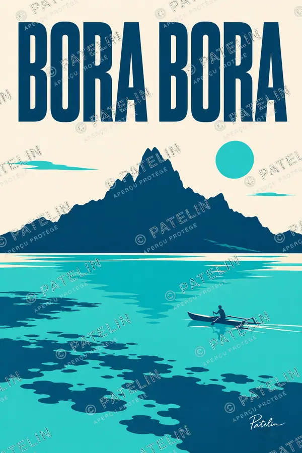 Illustration Bora Bora — Bora Bora, style Minimal