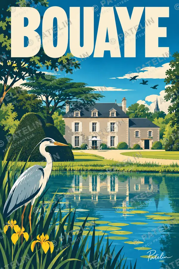 Illustration Bouaye — Reflets à la Mévellière, style Pop