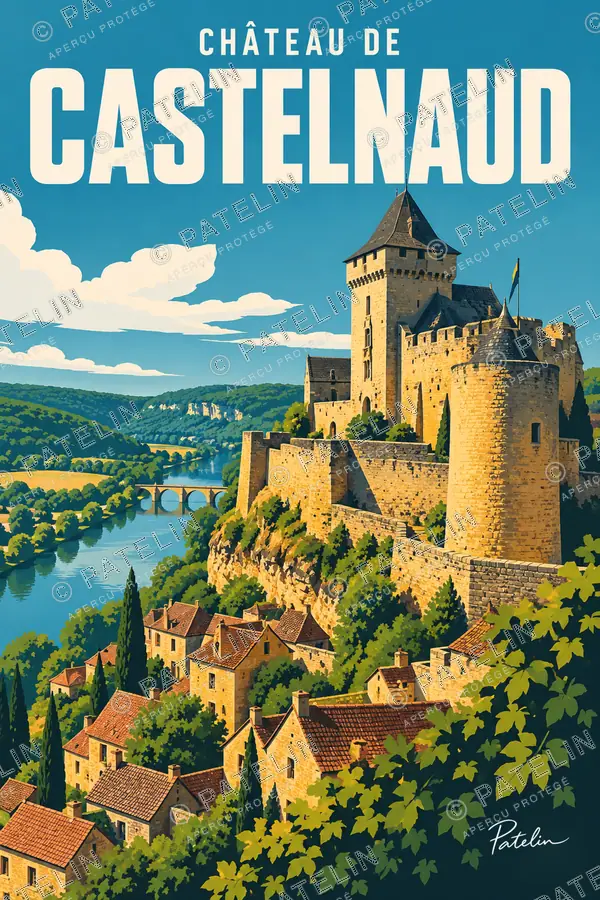 Illustration Castelnaud-la-Chapelle — Le château de Castelnaud, style Pop