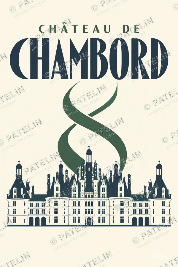 Illustration Chambord — Le château de Chambord, style Minimal