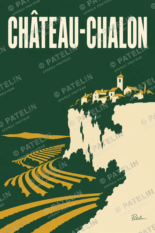 Illustration Château-Chalon — Château-Chalon, style Minimal