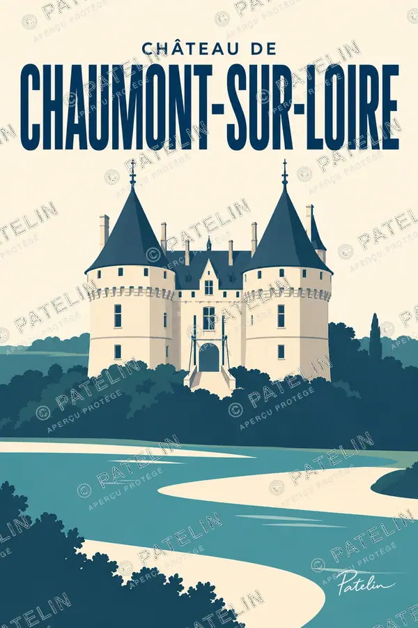 Illustration Chaumont-sur-Loire — Chaumont-sur-Loire, style Minimal