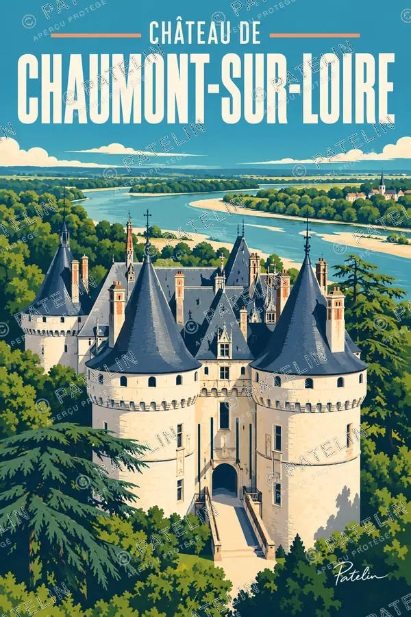 Illustration Chaumont-sur-Loire — Chaumont-sur-Loire, style Pop