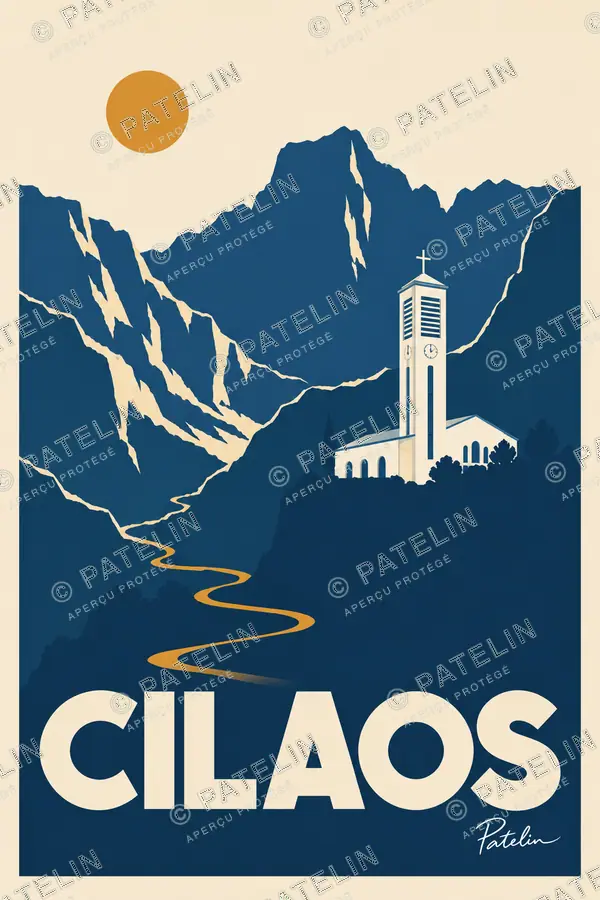 Illustration Cilaos — Cilaos, style Minimal