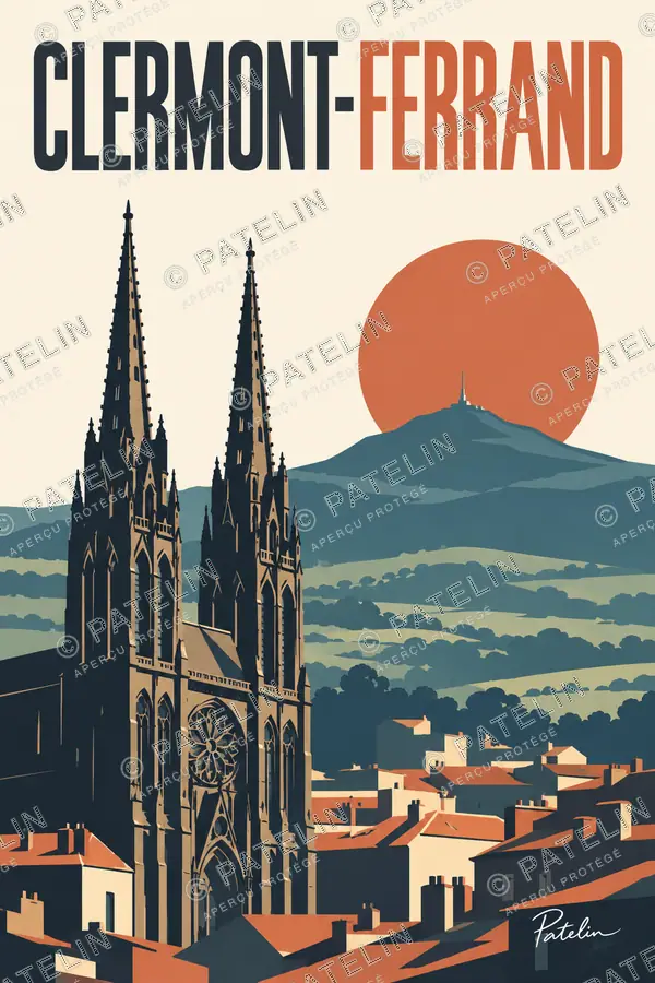 Illustration Clermont-Ferrand — Clermont-Ferrand, style Minimal