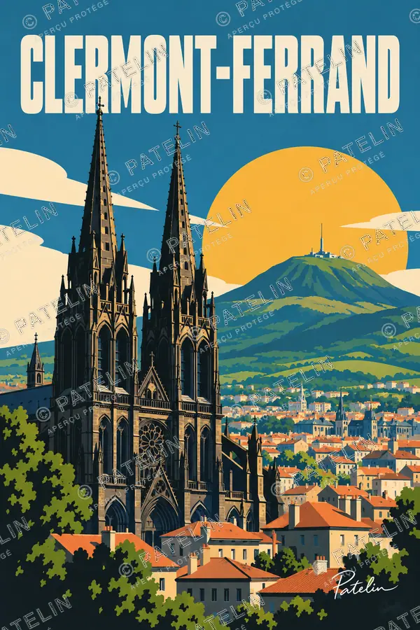 Illustration Clermont-Ferrand — Clermont-Ferrand, style Pop