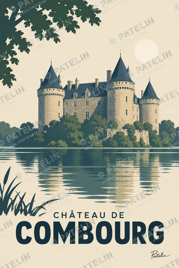 Illustration Combourg — Le château de Combourg, style Minimal