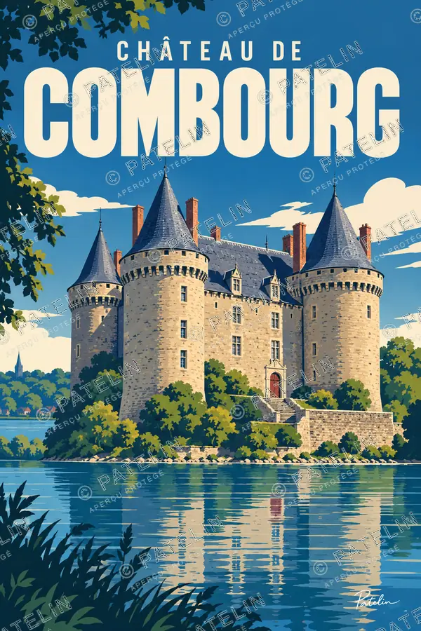 Illustration Combourg — Le château de Combourg, style Pop