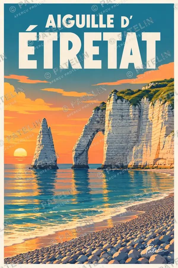 Illustration Étretat — L’aiguille d’Étretat — vue 2, style Pop