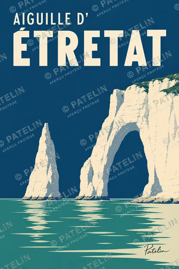 Illustration Étretat — L’aiguille d’Étretat — vue 3, style Minimal