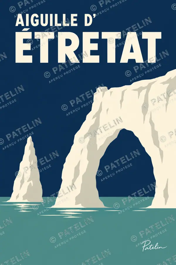 Illustration Étretat — L’aiguille d’Étretat — vue 4, style Minimal