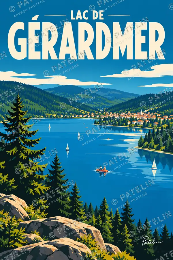 Gérardmer — Le lac de Gérardmer, illustration Pop