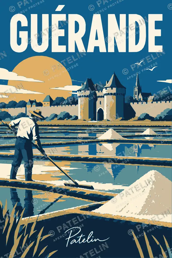 Illustration Guérande — Le paludier, style Pop