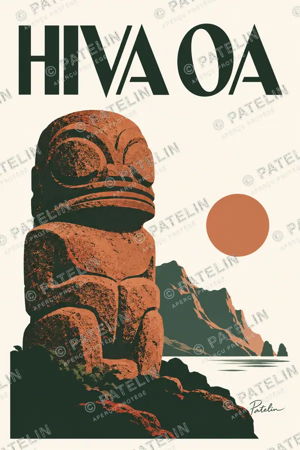 Illustration Hiva Oa — Hiva Oa, style Minimal