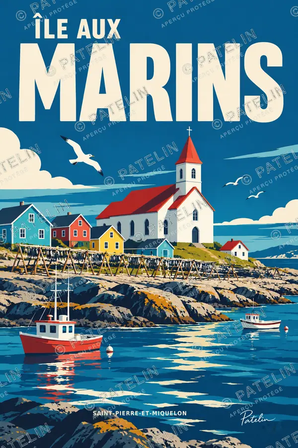 Illustration Île aux Marins — Île aux Marins, style Pop