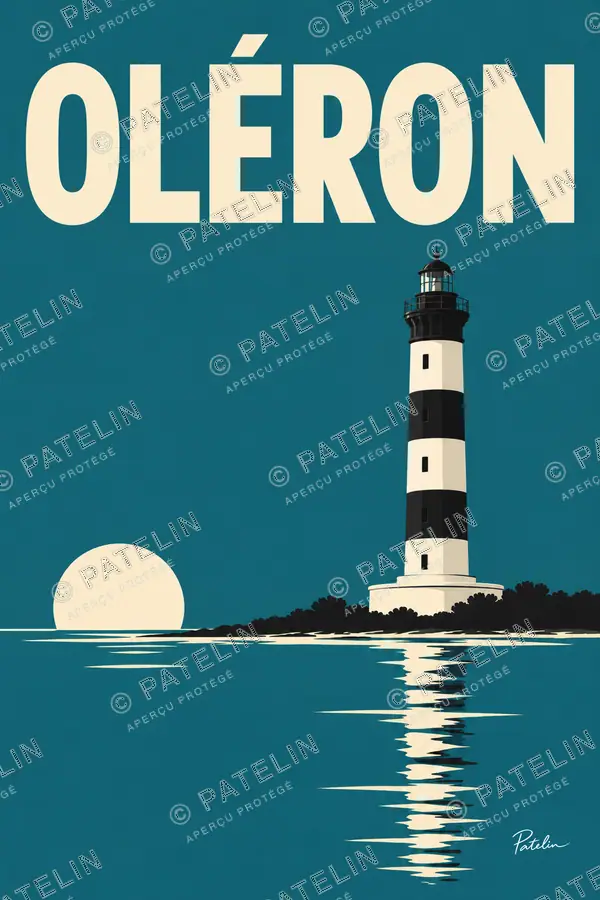 Illustration Île d’Oléron — Le phare de Chassiron, style Minimal