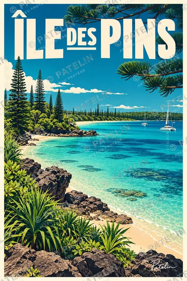 Illustration Île des Pins — Île des Pins, style Pop