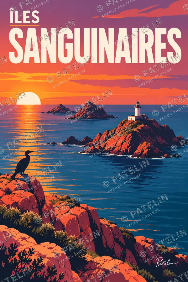 Illustration Îles Sanguinaires — Îles Sanguinaires, style Pop