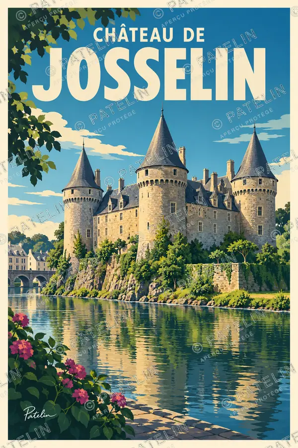 Illustration Josselin — Le château de Josselin, style Pop