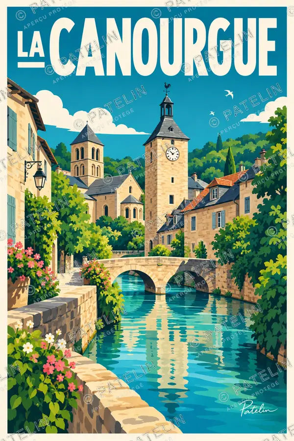 Illustration La Canourgue — La Canourgue, style Pop