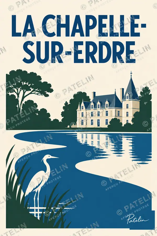 Illustration La Chapelle-sur-Erdre — Le château au fil de l’eau, style Minimal