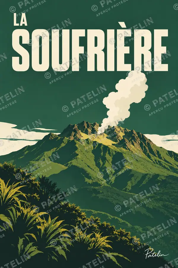 Illustration La Soufrière — La Soufrière, style Minimal