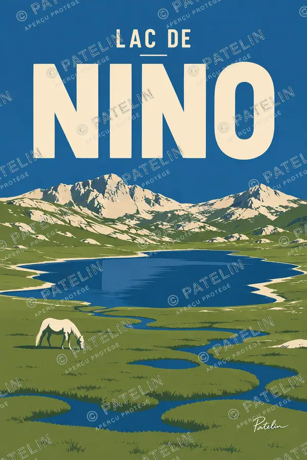 Illustration Lac de Nino — Lac de Nino, style Minimal