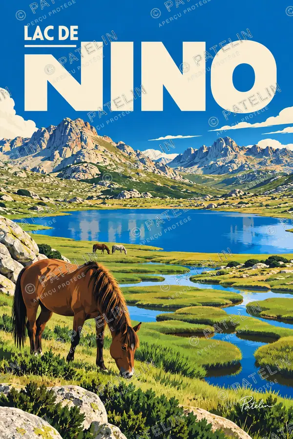 Illustration Lac de Nino — Lac de Nino, style Pop