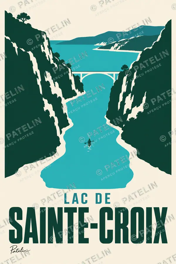 Illustration Lac de Sainte-Croix — Lac de Sainte-Croix, style Minimal