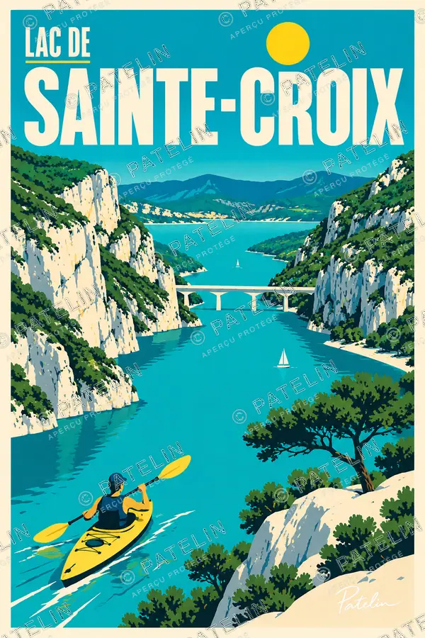 Illustration Lac de Sainte-Croix — Lac de Sainte-Croix, style Pop