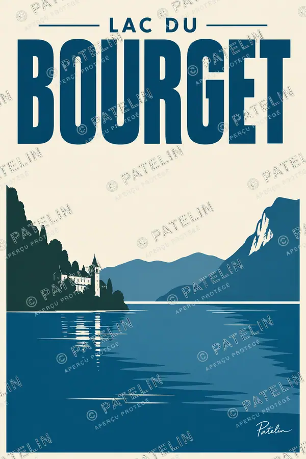 Illustration Lac du Bourget — Lac du Bourget, style Minimal