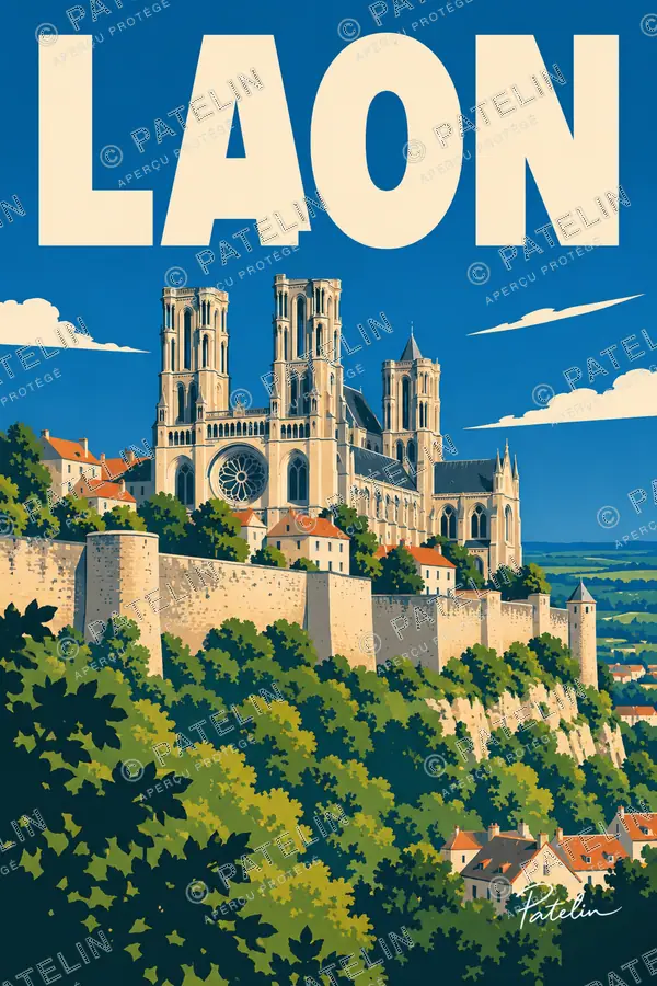 Illustration Laon — Laon, style Pop