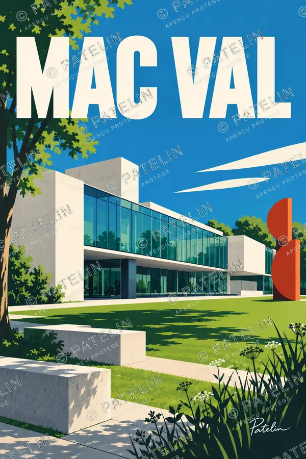 Illustration MAC VAL — Le musée et ses lignes, style Pop