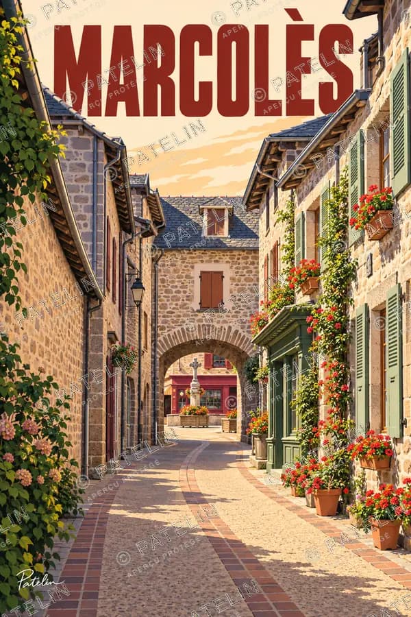 Illustration Marcolès — La porte et les ruelles, style Pop