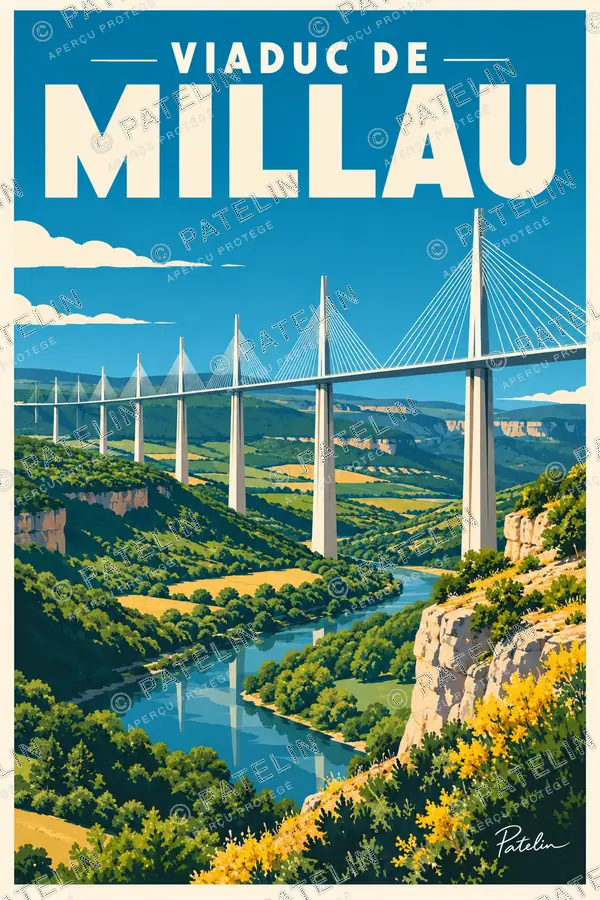 Millau — Le viaduc de Millau, illustration Pop