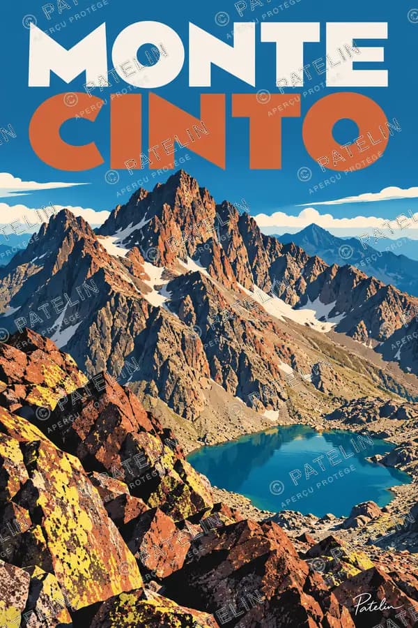 Illustration Monte Cinto — Monte Cinto, style Pop