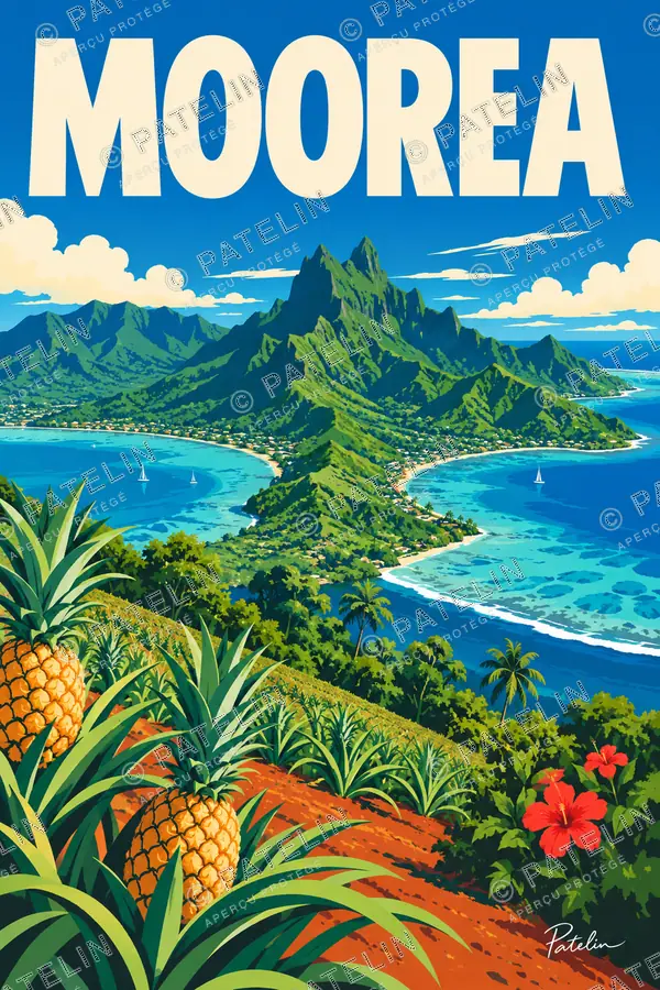 Illustration Moorea — Moorea, style Pop