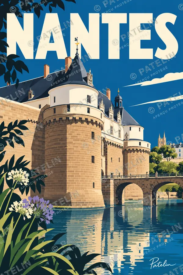 Illustration Nantes — Le château des ducs, style Pop