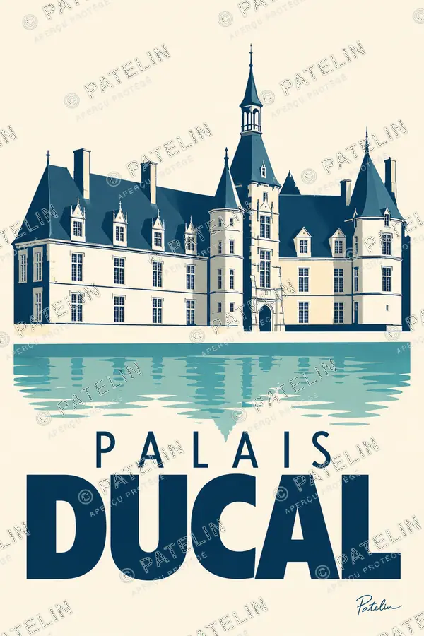 Illustration Nevers — Le palais ducal, style Minimal
